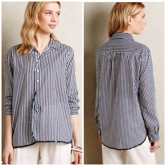 Anthropologie Tops - Anthropologie Holding Horses | Striped Button Down